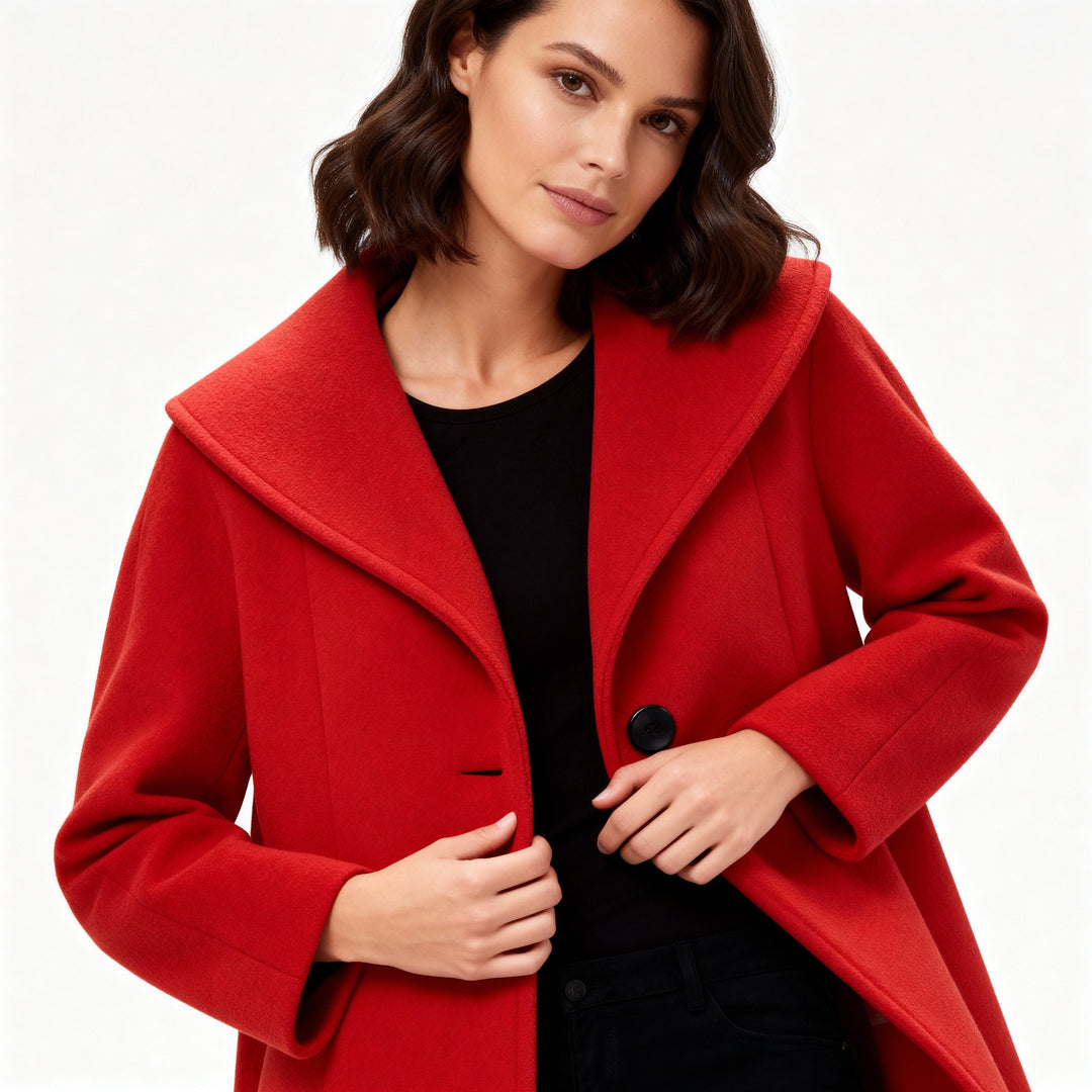 Windproof women's coat with shawl collar | Amarae