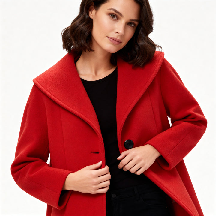Windproof women's coat with shawl collar | Amarae