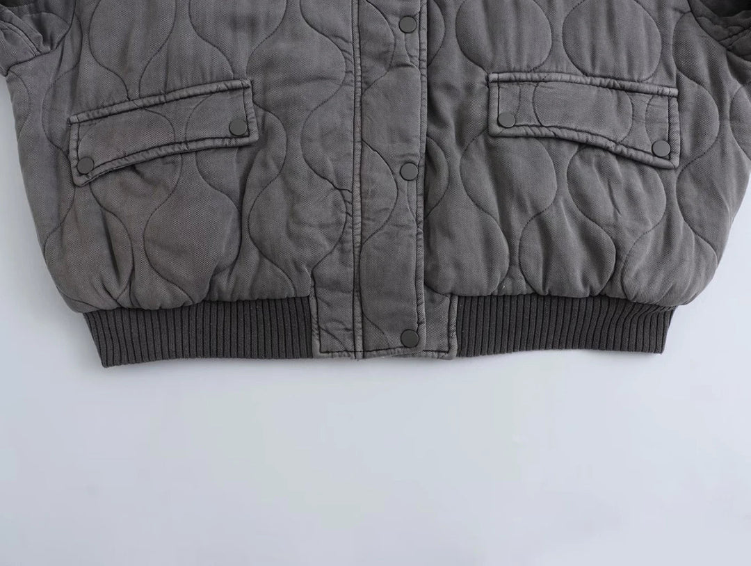 Lune London | Gray bomber jacket for women - Casual, Trendy & Comfortable