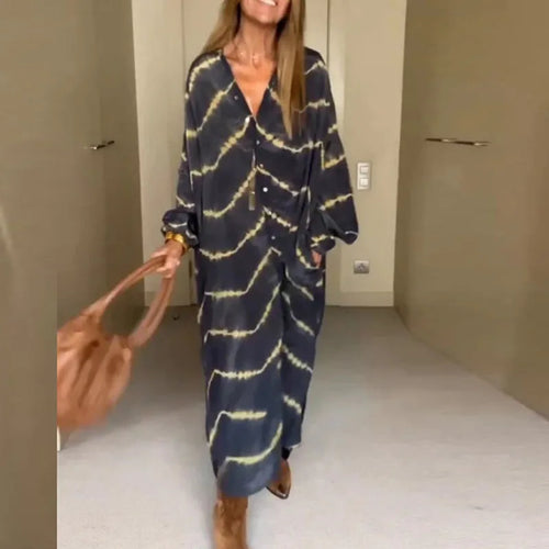 Amarae | Boho Striped Long Sleeve Dress