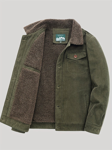 Amarae | Fleece jacket for men, snap button closure, windproof - Winter