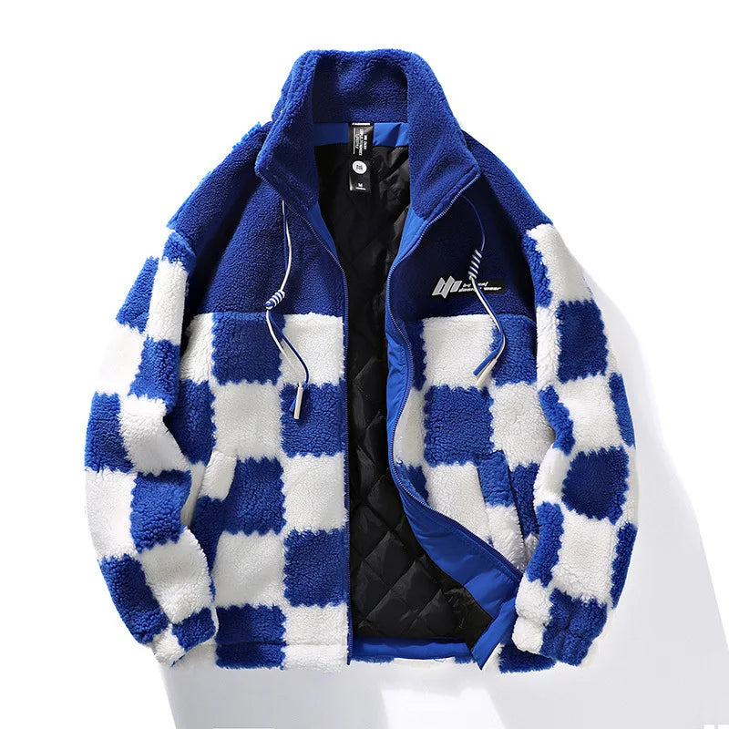 Amarae | Fleece jacket for men - checkerboard pattern - winter