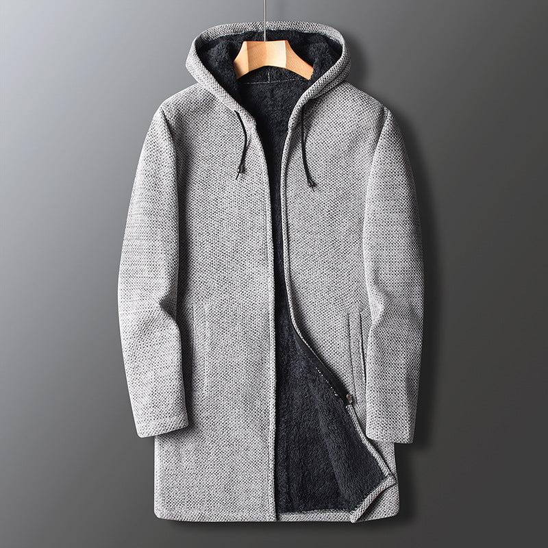 Lune London | Fleece jacket for men, with hood - Long length