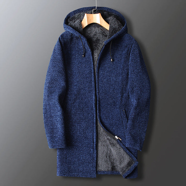 Lune London | Fleece jacket for men, with hood - Long length