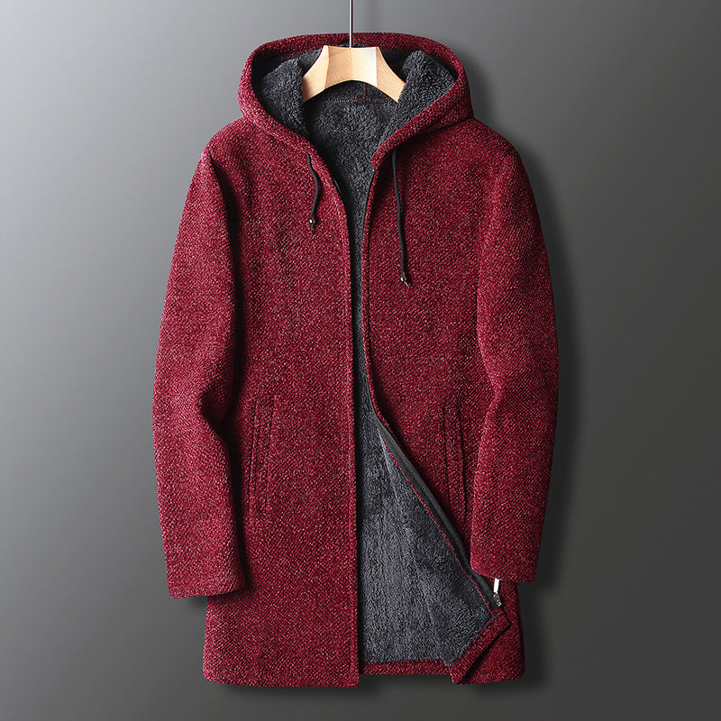 Lune London | Fleece jacket for men, with hood - Long length