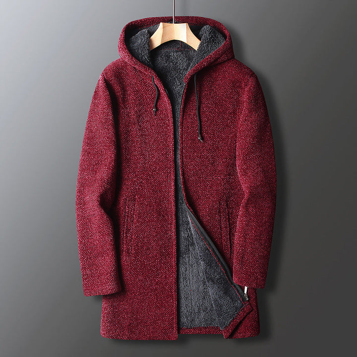 Lune London | Fleece jacket for men, with hood - Long length