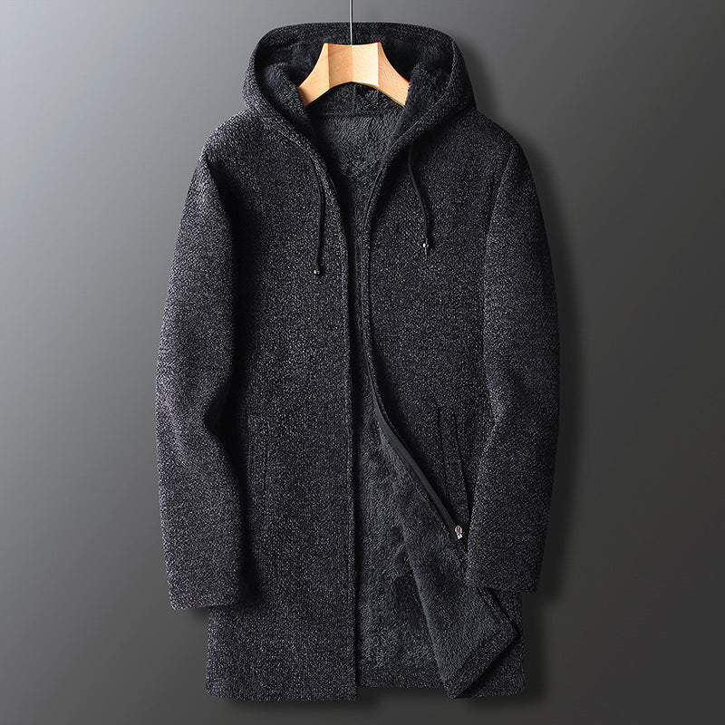 Lune London | Fleece jacket for men, with hood - Long length