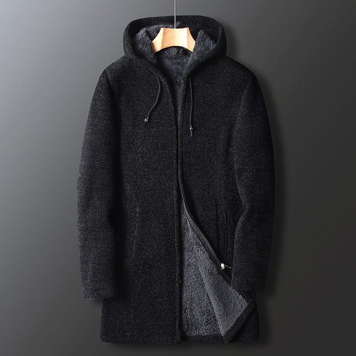 Lune London | Fleece jacket for men, with hood - Long length