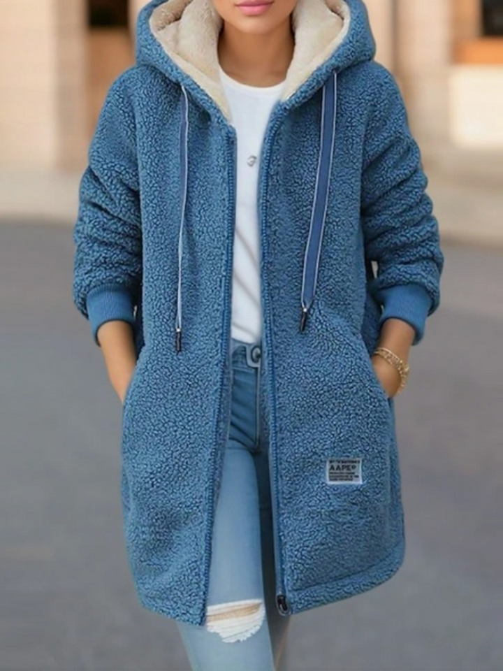 Amarae | Fleece jacket for women - With hood, Longer cut