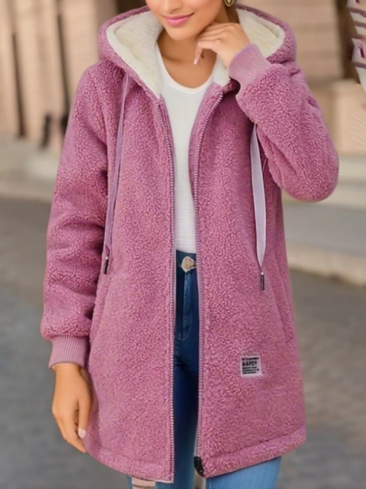 Amarae | Fleece jacket for women - With hood, Longer cut