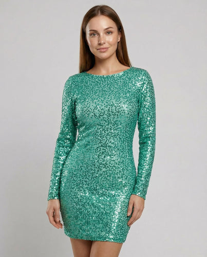 Backless Glitter Winter Dress | Amarae
