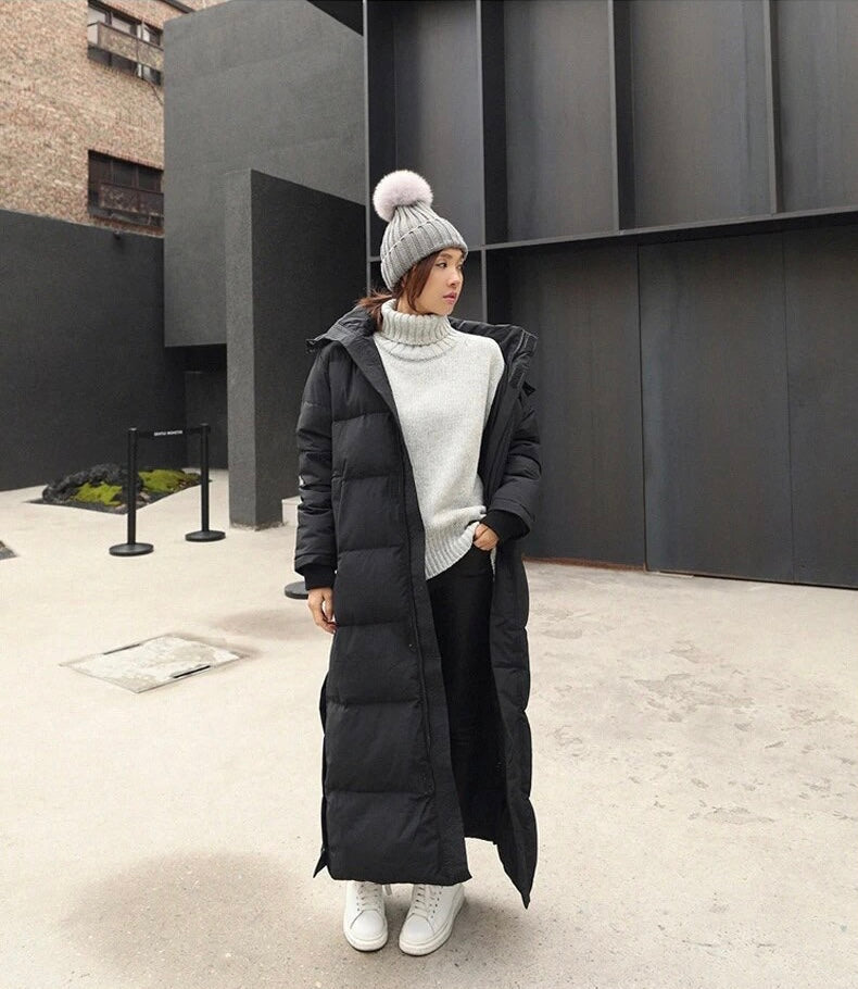 Amarae | Long Quilted Puffer Women's Jacket with Hood