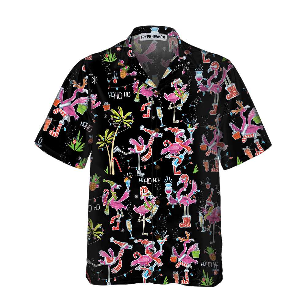 Lune London | Fun Christmas pink flamingo shirt, tropical Christmas shirt for men, best Christmas gift idea