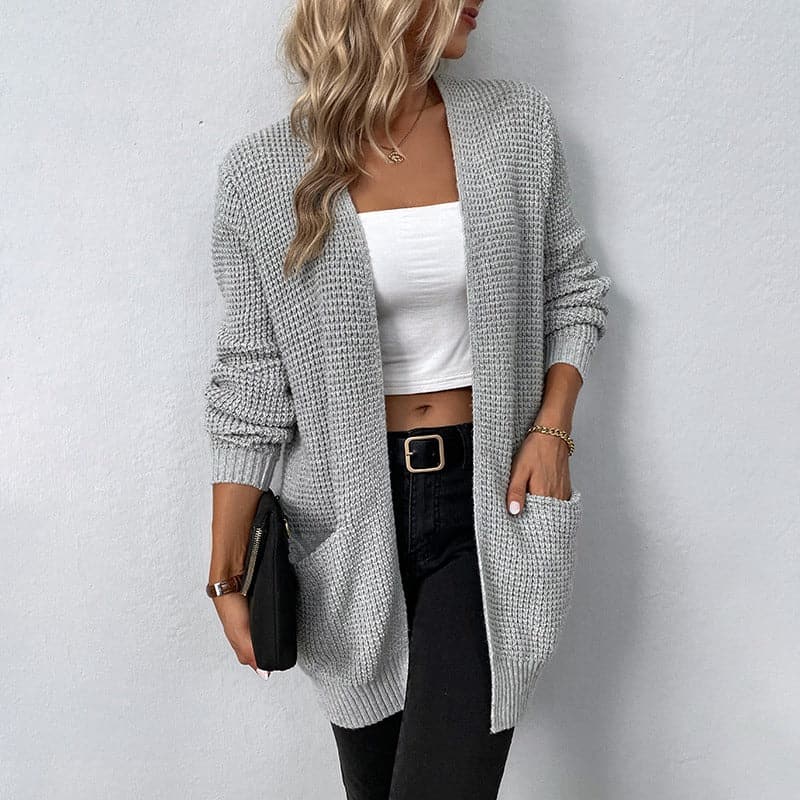 Lune London | Cardigan - Knitted Open Front - Casual Fit - Long Sleeves with Ribbed Cuffs