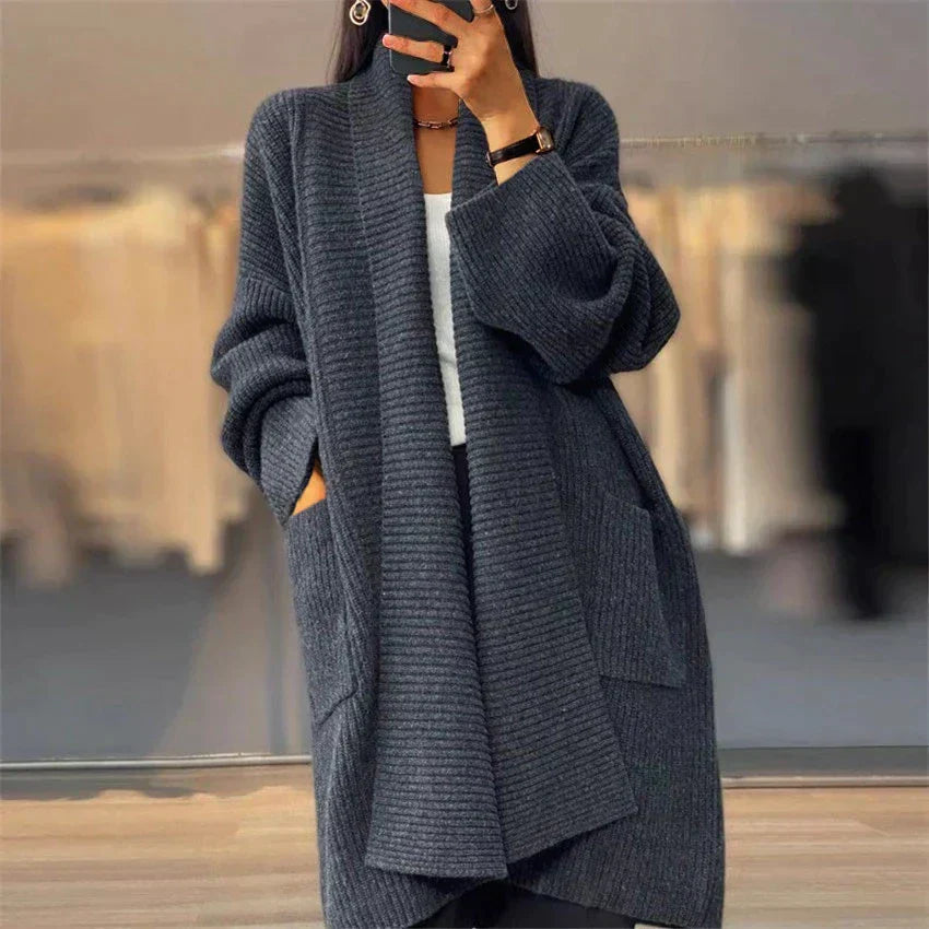 Lune London | Women's Cardigan with Shawl Collar - Long Gilet