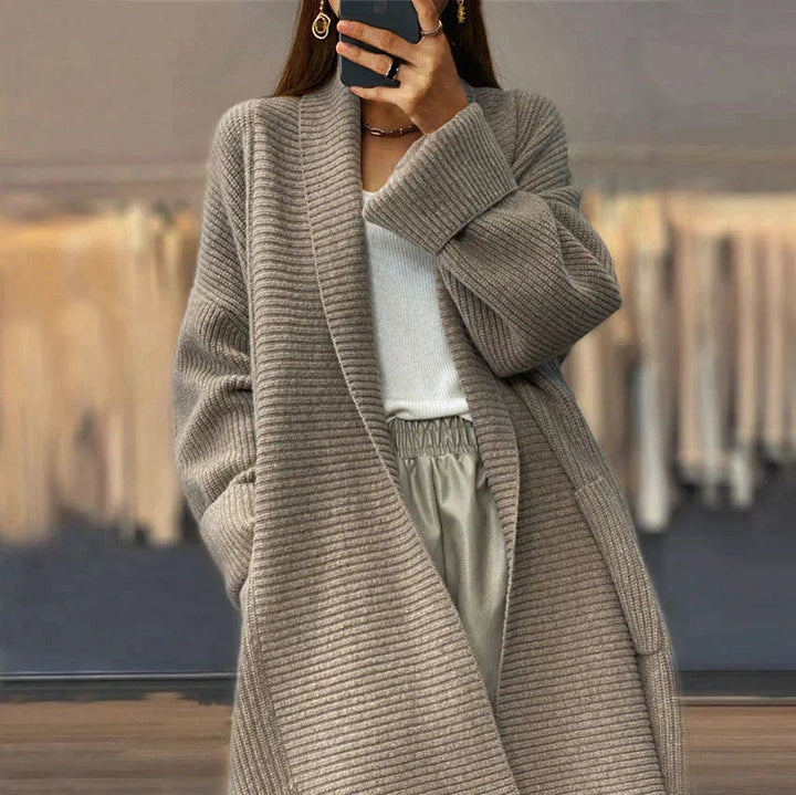 Lune London | Women's Cardigan with Shawl Collar - Long Gilet