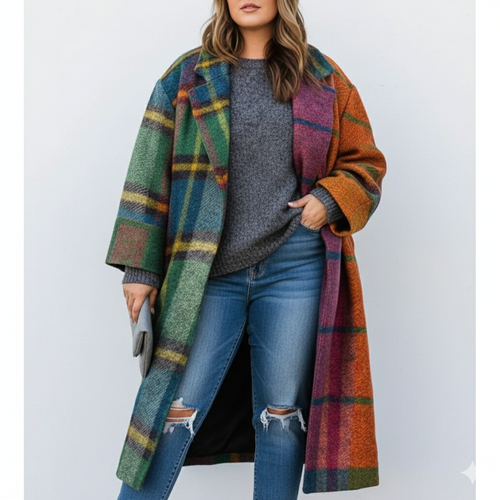 Amarae | Women Long Wool Coat Plus Sizes