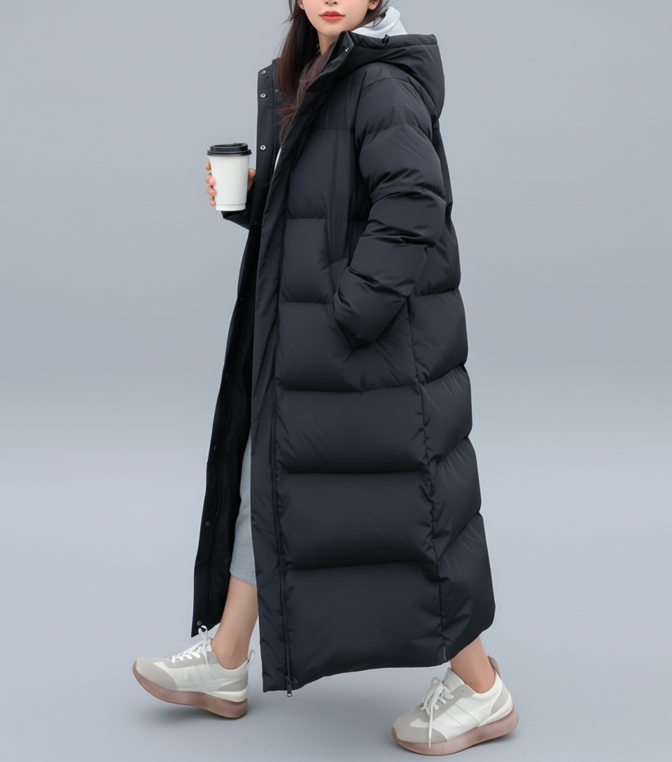 Long women's down coat | Plus sizes