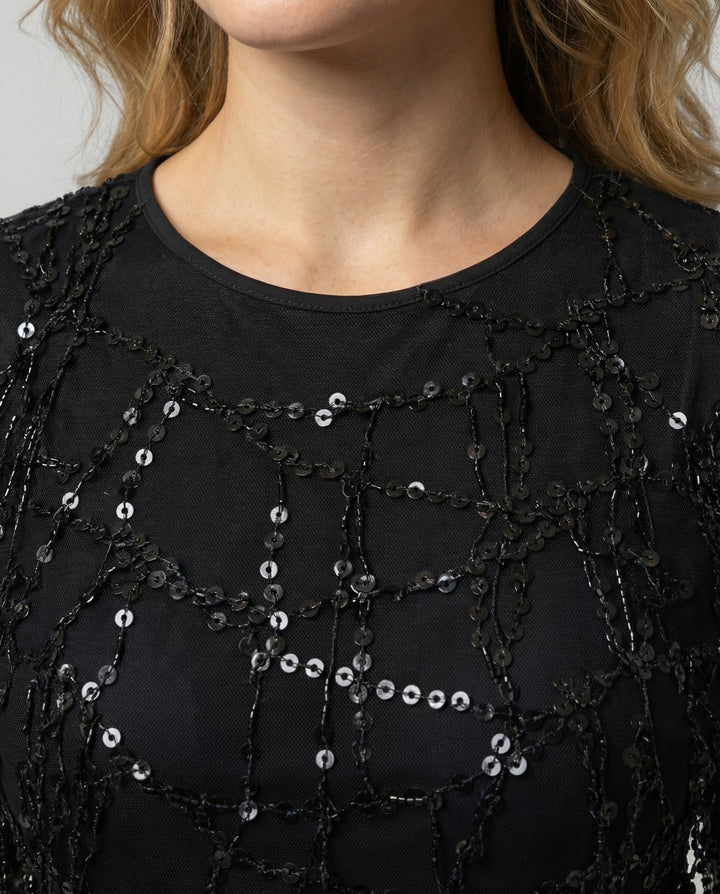 Elegant Fringe Sequin Dress Women | Amarae