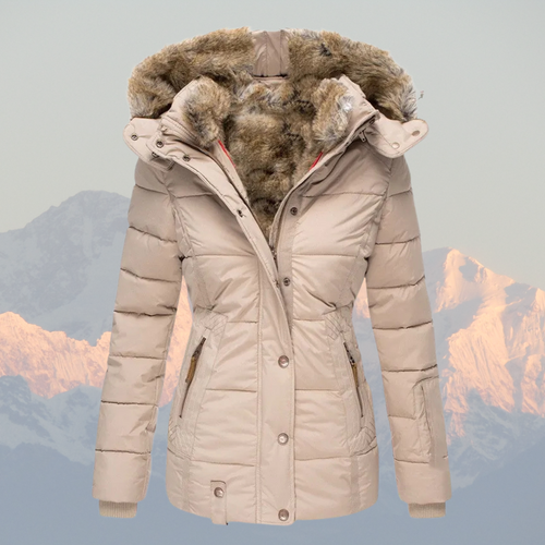 Amarae | Down Puffer Coat with Faux Fur Hood Warm Waterproof & Insulated Winter Jacket