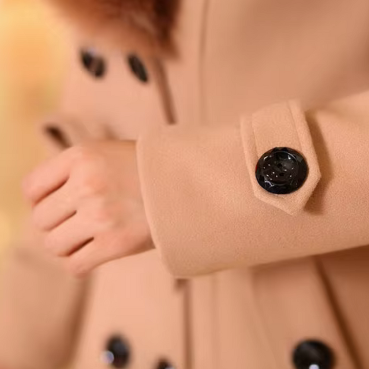 Amarae | Coat - Wool blend - Double breasted - Faux fur collar - Tailored fit