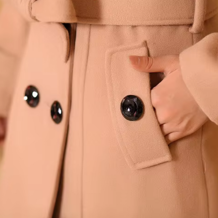Amarae | Coat - Wool blend - Double breasted - Faux fur collar - Tailored fit