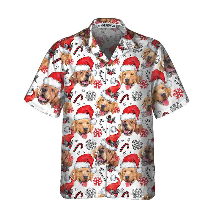 Lune London | Hawaiian shirt Golden Retriever Santa, fun Christmas T-shirt for men and women, Best Christmas gift