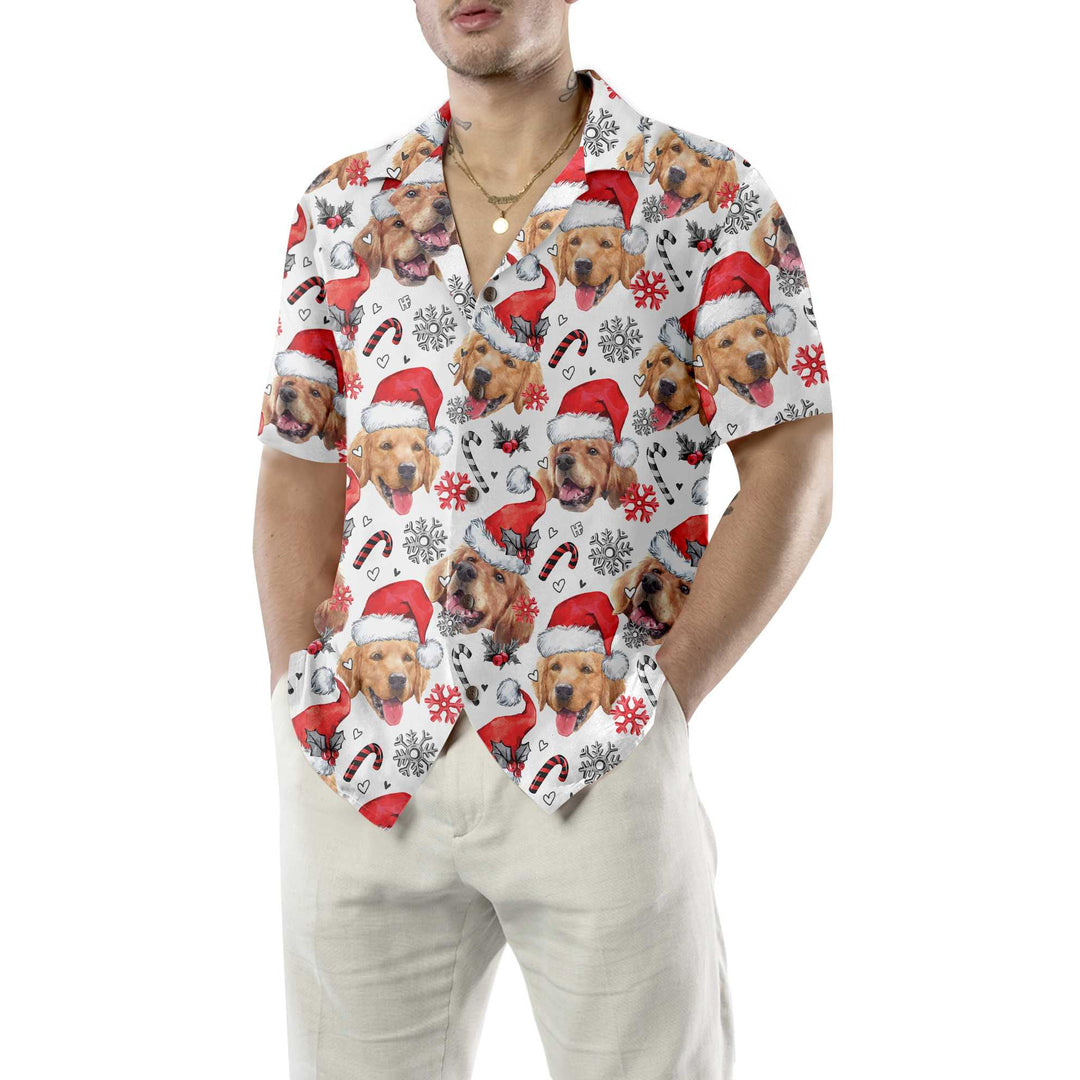 Lune London | Hawaiian shirt Golden Retriever Santa, fun Christmas T-shirt for men and women, Best Christmas gift