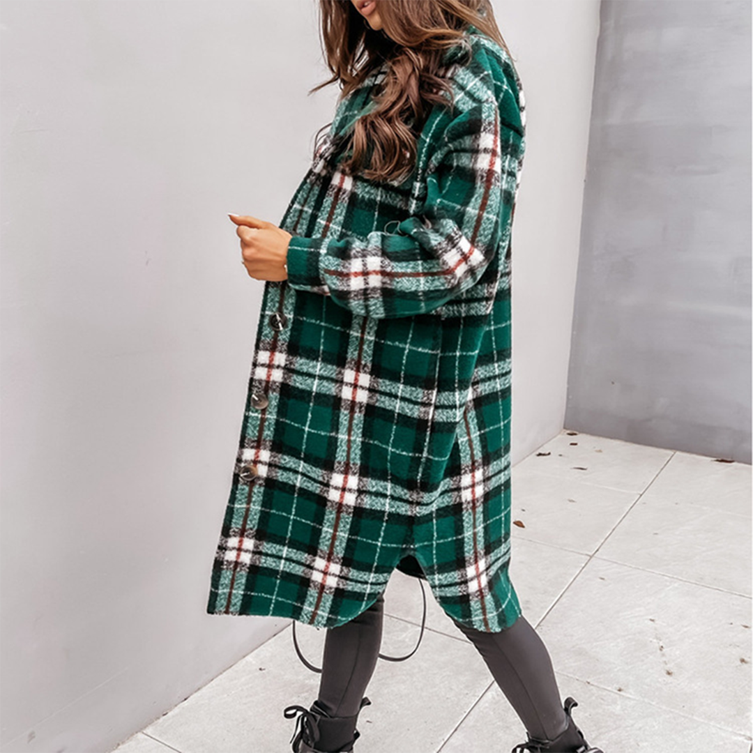 Amarae - Long plaid coat for women new collection autumn 2023