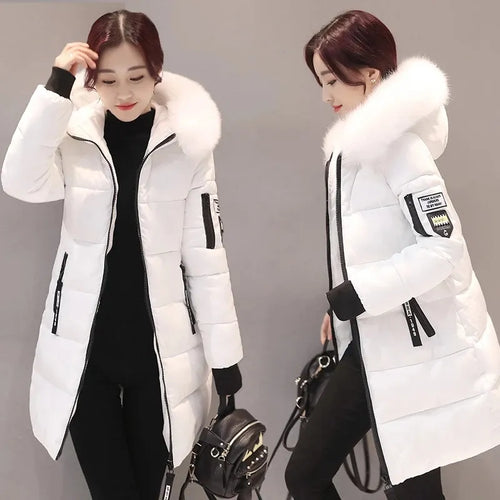 Amarae | Women's Quilted Jacket with Large Fur Collar and Hood