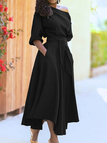 Amarae | Dress with Lacing and Lantern Sleeves