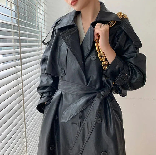 Amarae | Women's jacket - Timeless leather look with elegant details