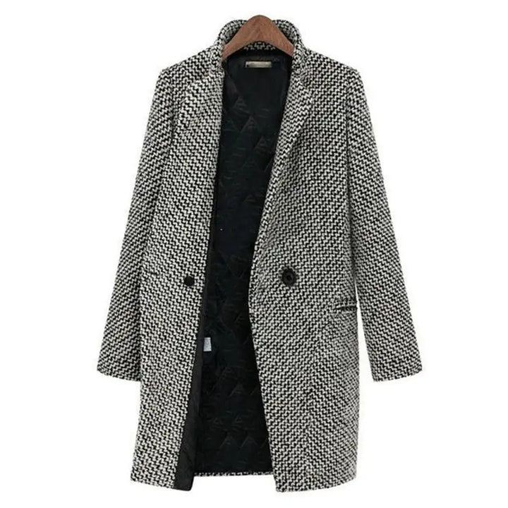 Amarae | Coat - Classic Houndstooth Pattern - Knee Length - Timeless Tailored Design