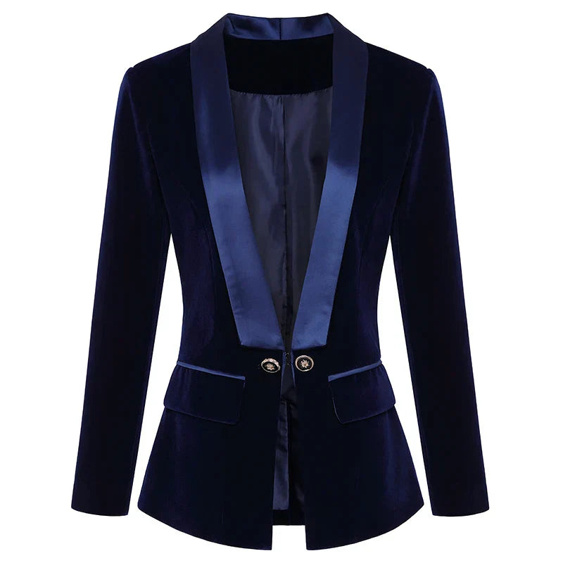 Lune London | Velvet Blazer with Satin Lapel