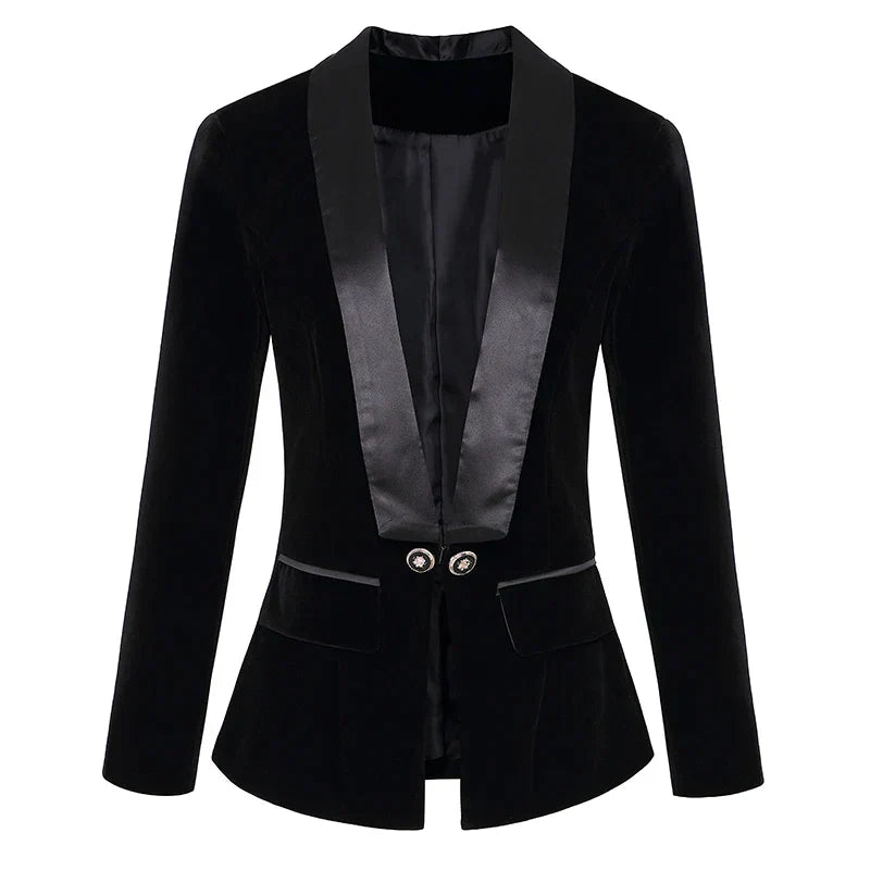 Lune London | Velvet Blazer with Satin Lapel