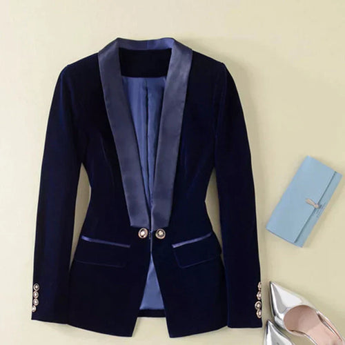 Amarae | Satin Velvet Blazer