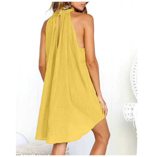 Amarae | Summery Sleeveless Dress with Collar and Light Pleats