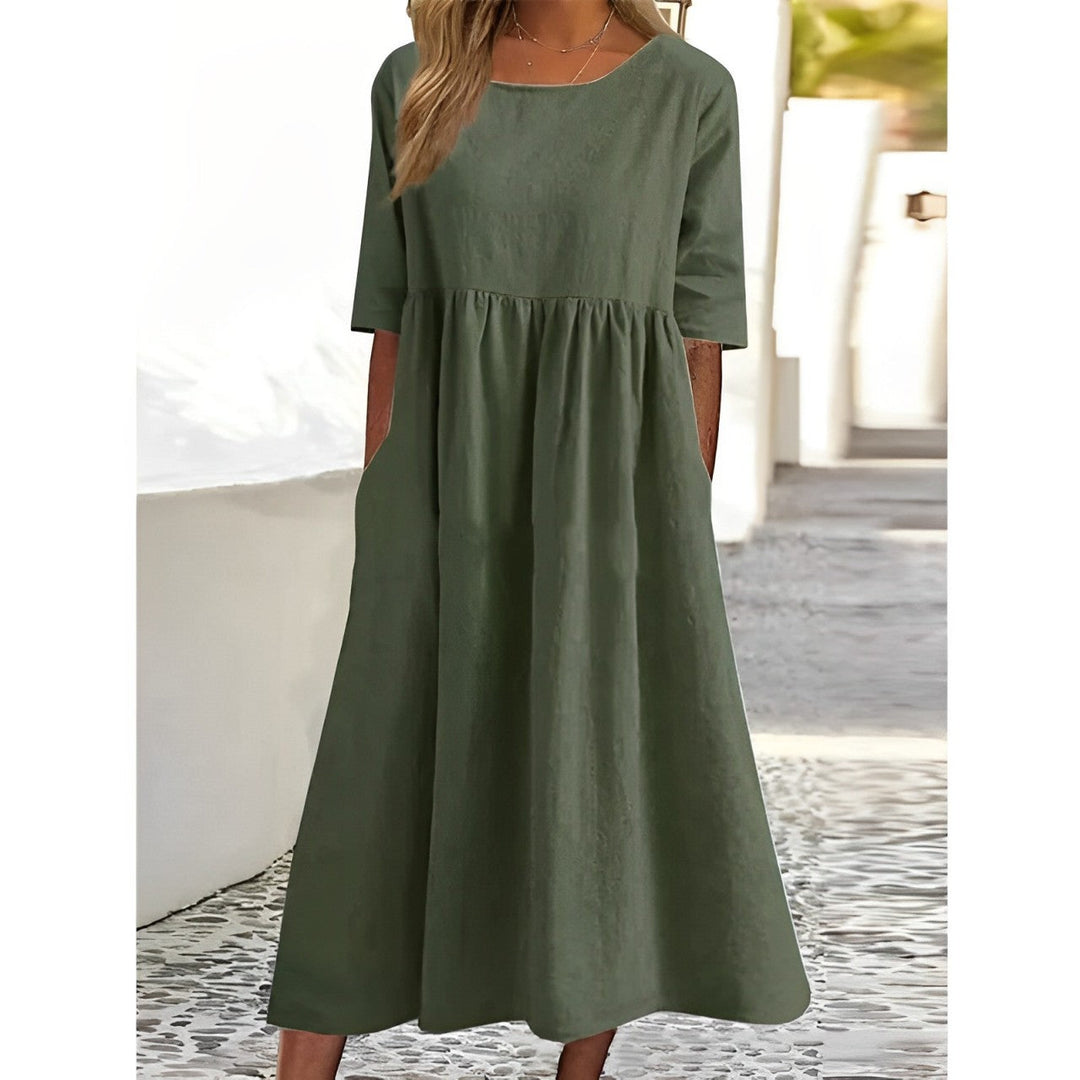 Lune London | Breathable Cotton Linen Midi Dress
