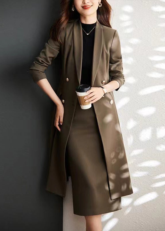 Lune London | Brown cotton double-breasted trench coats