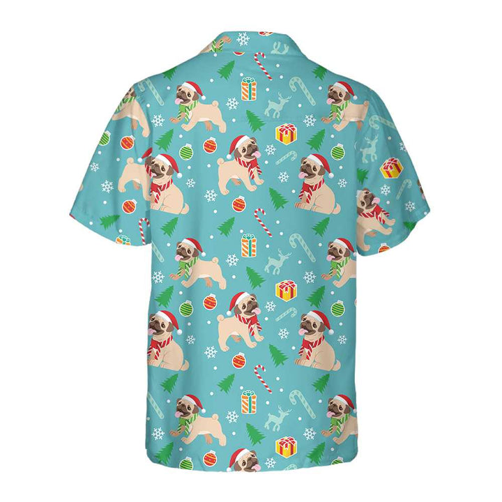Lune London | Merry Pug Hawaiian Shirt, Funny Pug Christmas T-Shirt