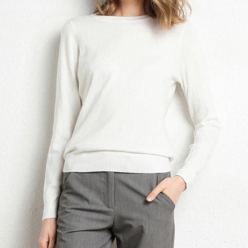Amarae | Sweatshirt - Soft wool blend - round neck - long sleeves - comfortable fit