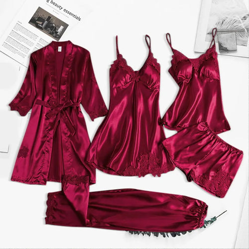 Amarae | Five Piece Silk Bathrobe Set