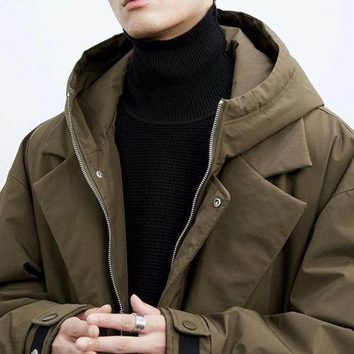 Amarae | Puffer-Trench Coat with Hood - Long Waterproof Coat