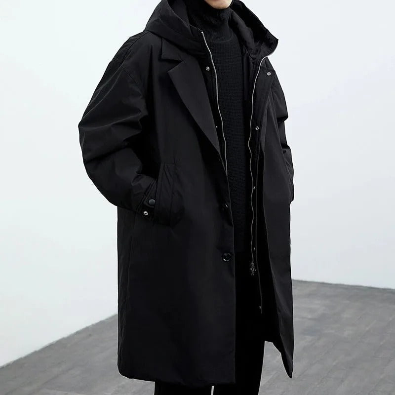 Lune London | Puffer-Trench Coat with Hood - Long Waterproof Coat
