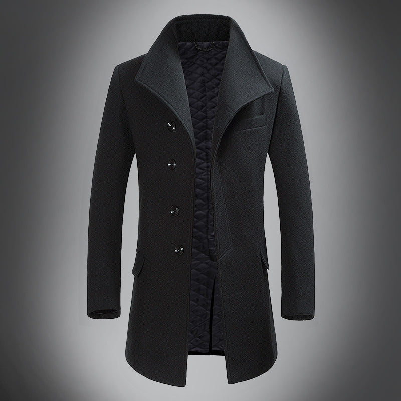 Lune London | Wool coat - Slim fit, button closure with lapel collar