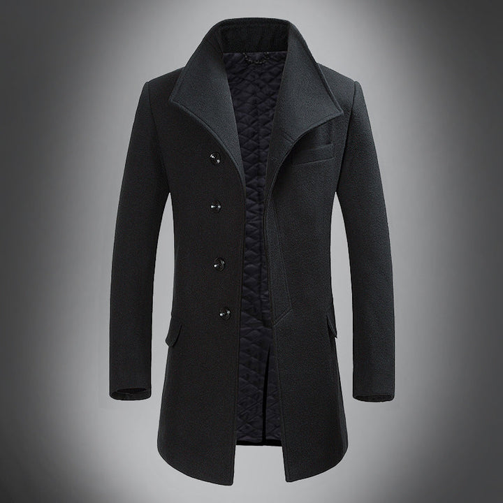 Lune London | Wool coat - Slim fit, button closure with lapel collar