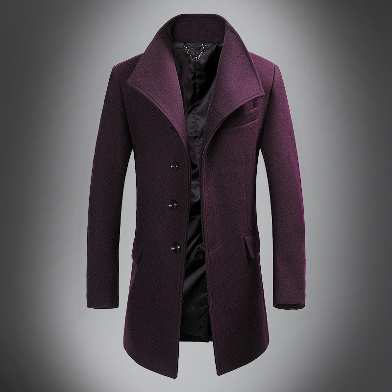 Lune London | Wool coat - Slim fit, button closure with lapel collar