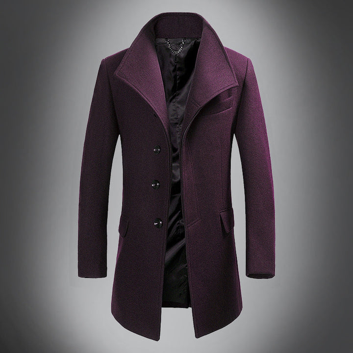 Lune London | Wool coat - Slim fit, button closure with lapel collar