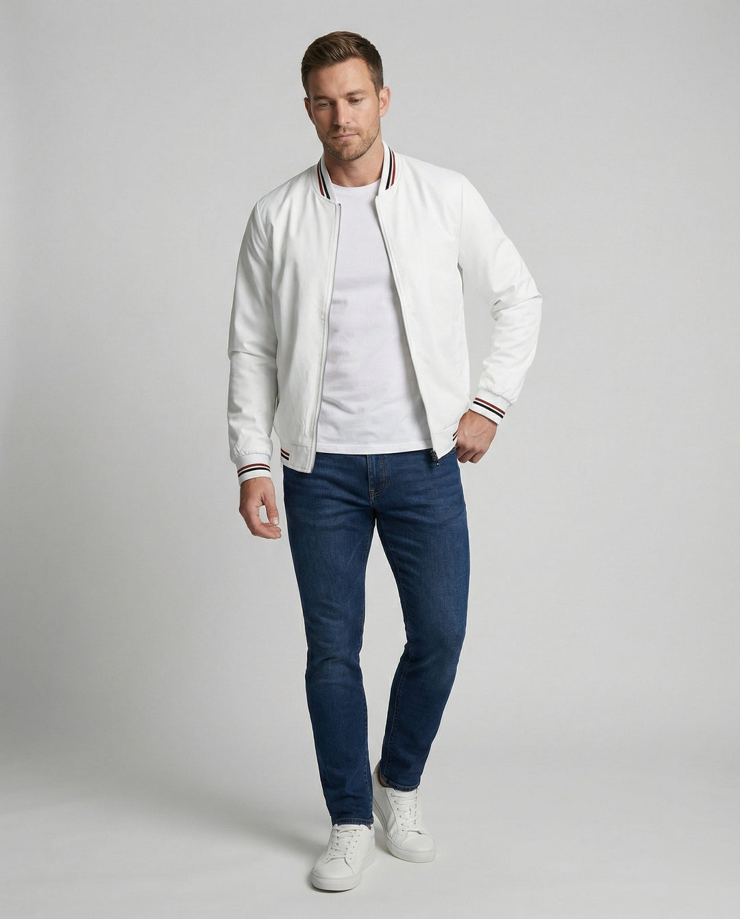 Men's Casual Transition Jacket with Water-Repellent Surface & Stand-Up Collar Lune London