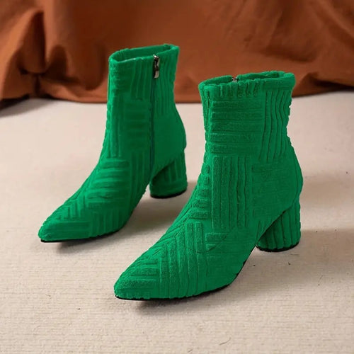 Chic und Stil | Elegant Solid Color Shoes With Thick Heel